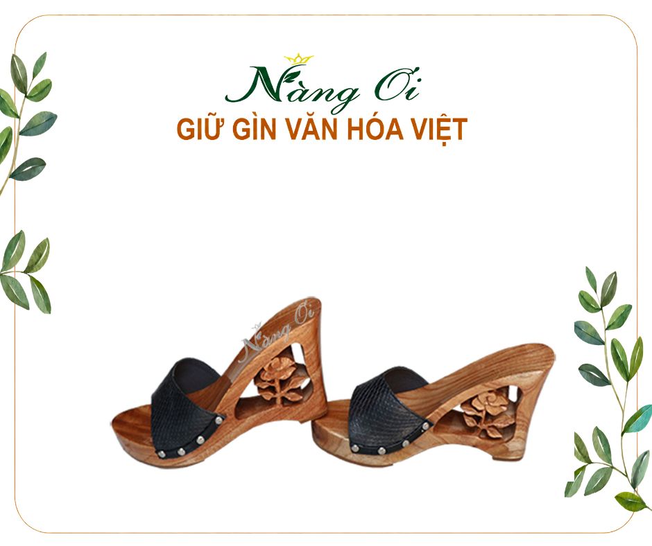 guốc gỗ cao 10cm